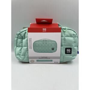 HORI Quilted Medium Pouch Case Cozy Green for Nintendo Switch 2 Console NEW